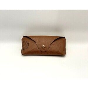 Ray Ban Tan Semi Hard Glasses Case Faux Leather Snap READ BELOW